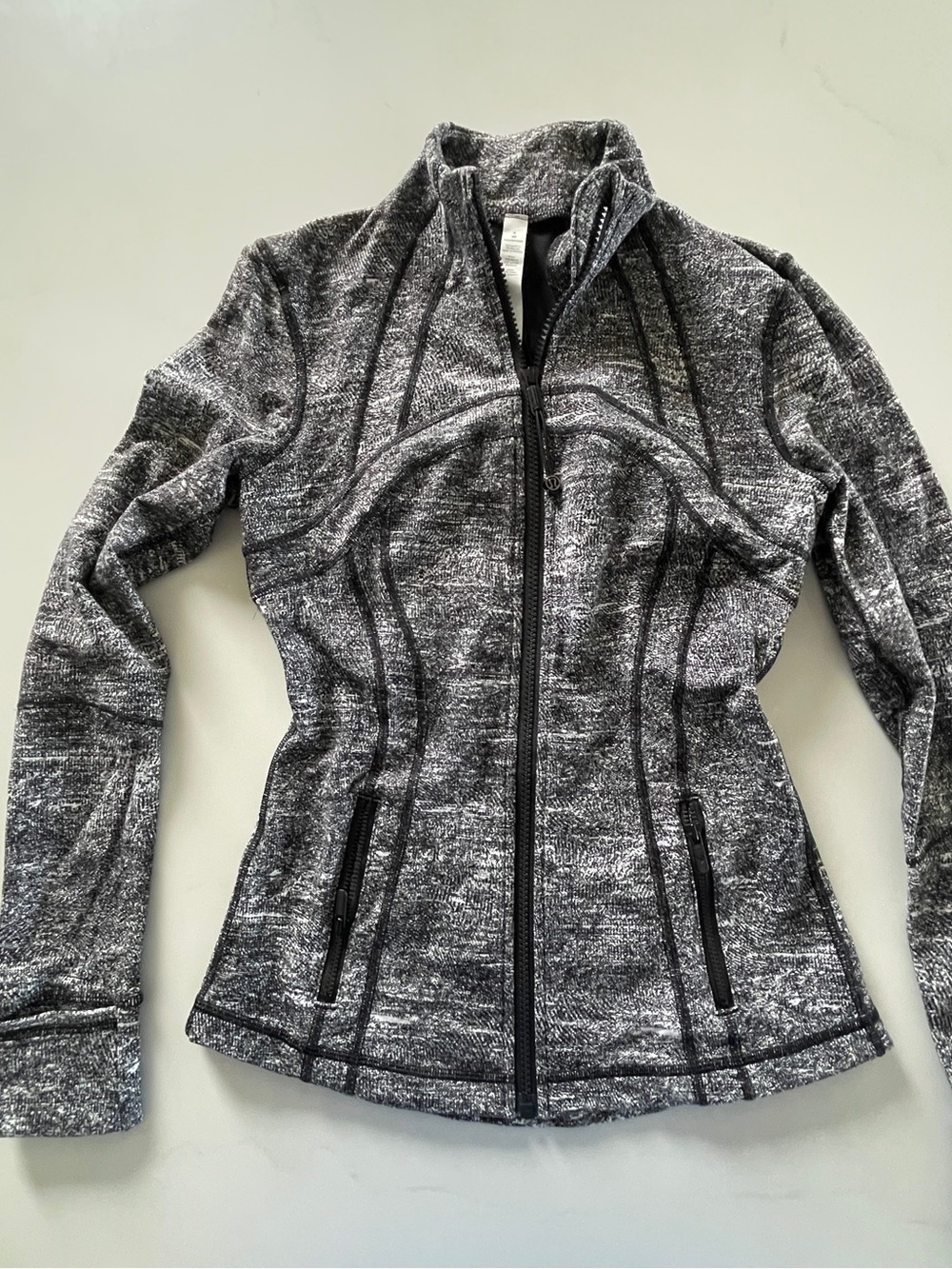 lululemon athletica Heathered Black & White Zip-Up Utility Jacket